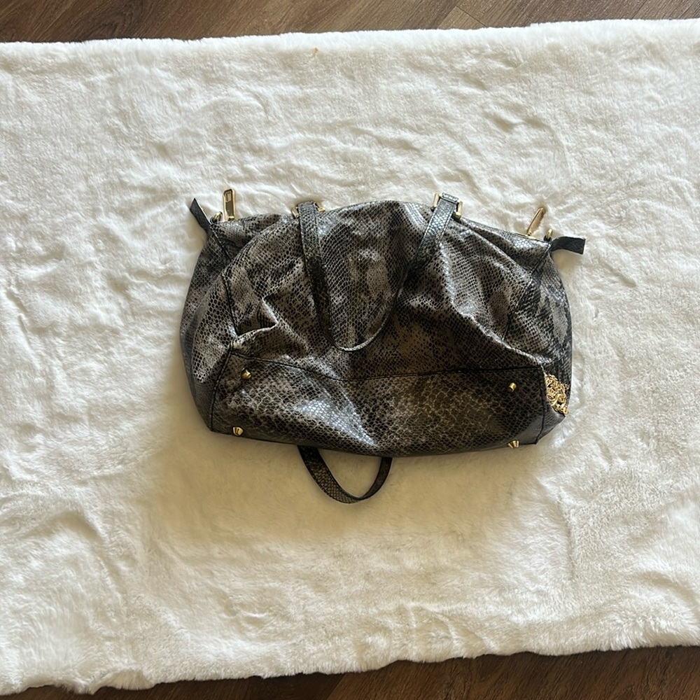 Vintage Juicy Couture Silvia Snake Leather Bag Gray Black-Very Rare,Vintage Bag